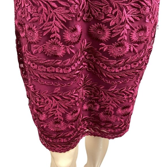 Sail To Sable Size Medium Lace Embroidered Dress Lined Short‎ Sleeves - Picture 7 of 10